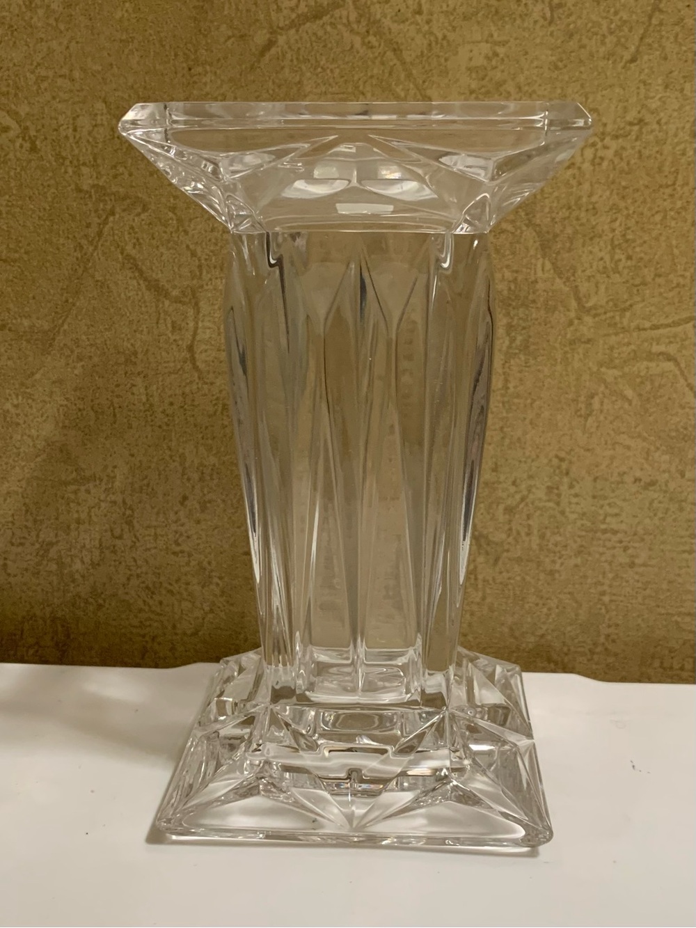 Partylite Quad Prism Pedestal Lead Crystal Candle Holder P7374
